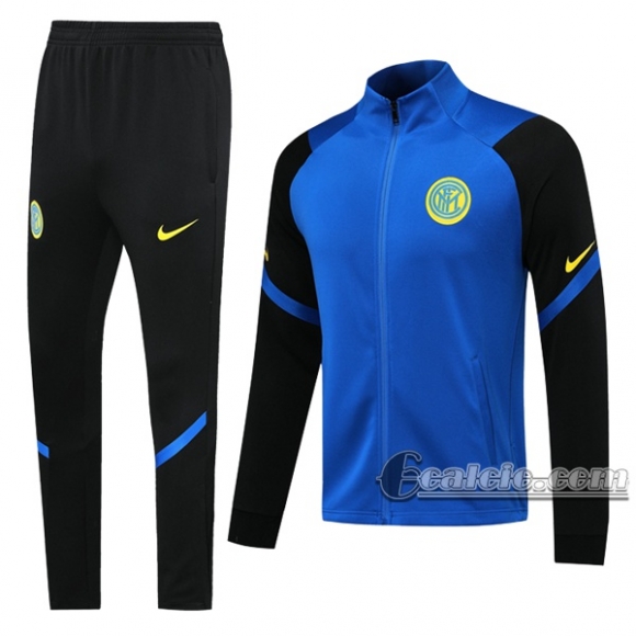 6Calcio: Giacca Tuta Inter Milan Full-Zip Azzurra/Nera 2020 2021