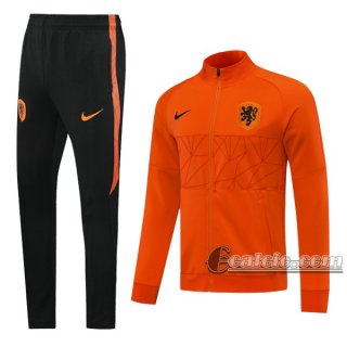 6Calcio: Giacca Tuta Olanda Full-Zip Arancio 2020 2021