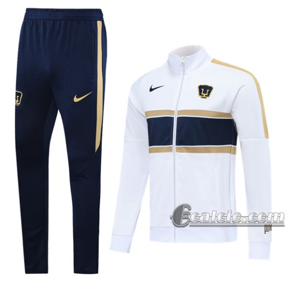 6Calcio: Giacca Tuta Pumas Unam Full-Zip Bianca 2020 2021