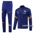 6Calcio: Giacca Tuta Fc Barcellona Full-Zip Azzurra 2020 2021