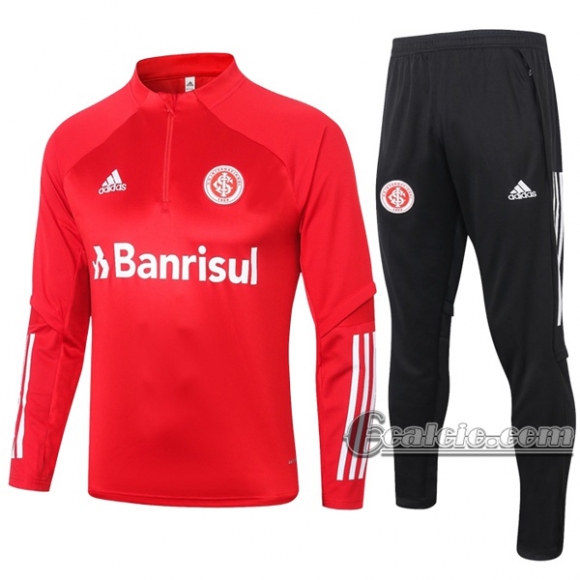 6Calcio: Felpa Tuta Sc Internacional Half-Zip Rossa 2020 2021