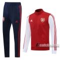 6Calcio: Giacca Tuta Arsenal Fc Full-Zip Rossa Bianca 2020 2021