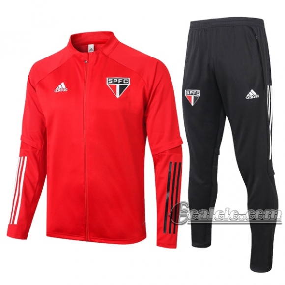 6Calcio: Giacca Tuta Sao Paulo Fc Full-Zip Rossa 2020 2021