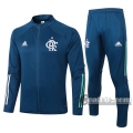 6Calcio: Giacca Tuta Flamengo Full-Zip Azzurra Marino 2020 2021