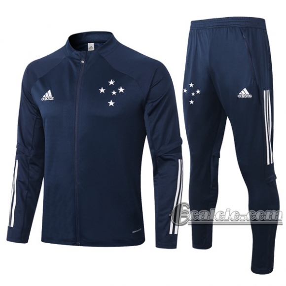 6Calcio: Giacca Tuta Cruzeiro Ec Full-Zip Azzurra Marino 2020 2021