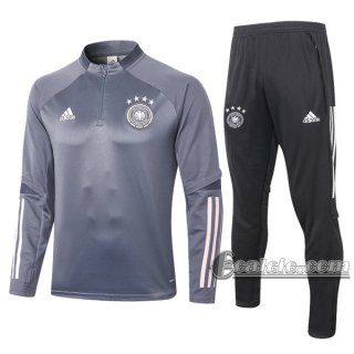 6Calcio: Felpa Tuta Germania Half-Zip Grigio Chiaro 2020 2021