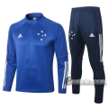 6Calcio: Felpa Tuta Cruzeiro Ec Half-Zip Azzurra 2020 2021