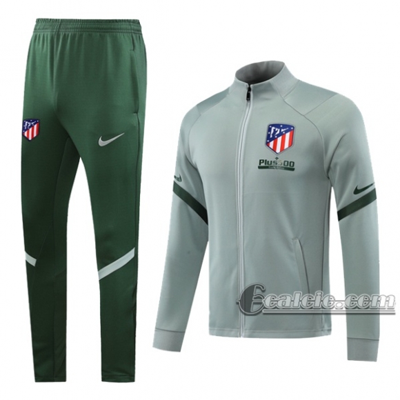 6Calcio: Giacca Tuta Atletico Madrid Full-Zip Grigia 2020 2021