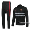 6Calcio: Giacca Tuta Portogallo Full-Zip Nera 2020 2021