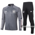 6Calcio: Giacca Tuta Germania Full-Zip Grigio Scuro 2020 2021