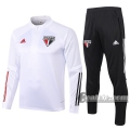 6Calcio: Felpa Tuta Sao Paulo Fc Half-Zip Bianca 2020 2021