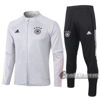 6Calcio: Giacca Tuta Germania Full-Zip Grigio Chiaro 2020 2021