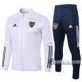 6Calcio: Giacca Tuta Boca Juniors Full-Zip Bianca 2020 2021