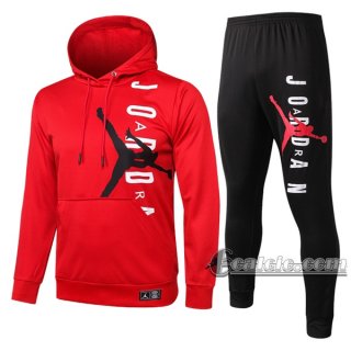 6Calcio: Felpa Tuta Air Jordan-Paris Psg Cappuccio Hoodie Rossa 2020 2021