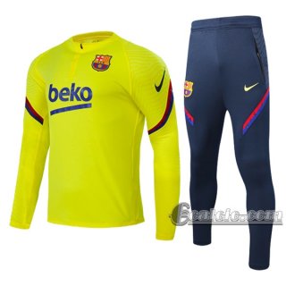 6Calcio: Felpa Tuta Fc Barcellona Half-Zip Gialla 2020 2021