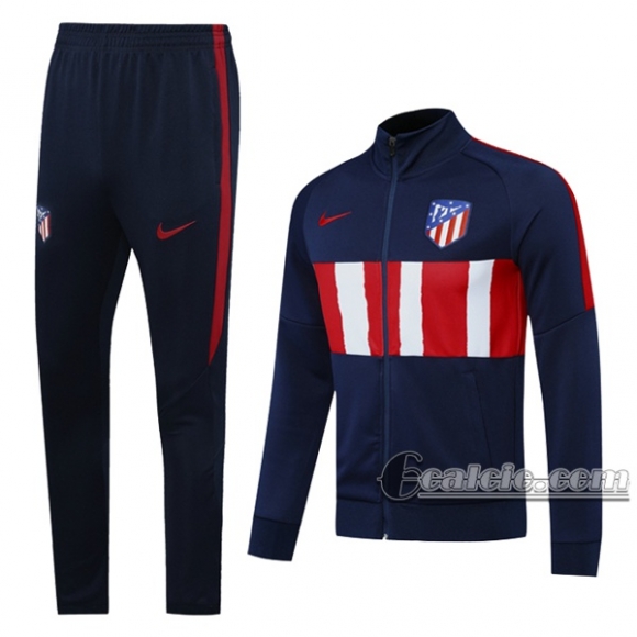 6Calcio: Giacca Tuta Atletico Madrid Full-Zip Azzurra Marino Bianca 2020 2021