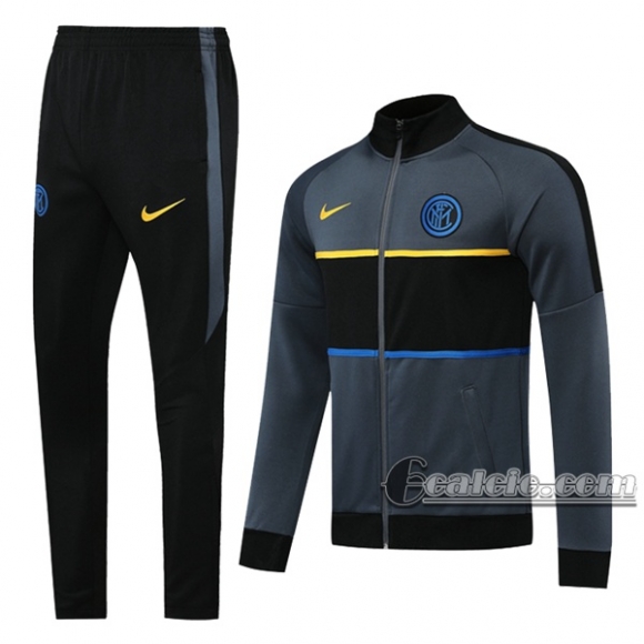 6Calcio: Giacca Tuta Inter Milan Full-Zip Grigia 2020 2021