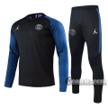 6Calcio: Felpa Tuta Psg Paris Saint Germain Half-Zip Nera Azzurra 2020 2021