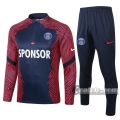 6Calcio: Felpa Tuta Psg Paris Saint Germain Half-Zip Azzurra Marino/Rossa 2020 2021