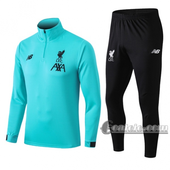 6Calcio: Felpa Tuta Fc Liverpool Collare Alto Half-Zip Verde 2020 2021