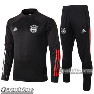 6Calcio: Tuta Bambino Bayern Munchen Half-Zip Nera E465 2020 2021