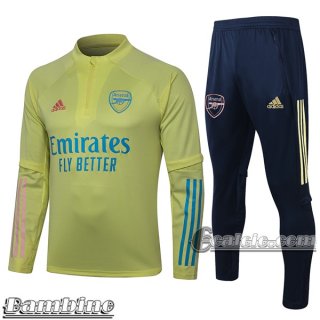 6Calcio: Tuta Bambino Arsenal Half-Zip Gialla E468 2020 2021