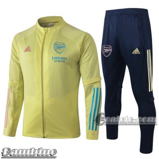 6Calcio: Full-Zip Giacca Tuta Bambino Arsenal Gialla E482 2020 2021