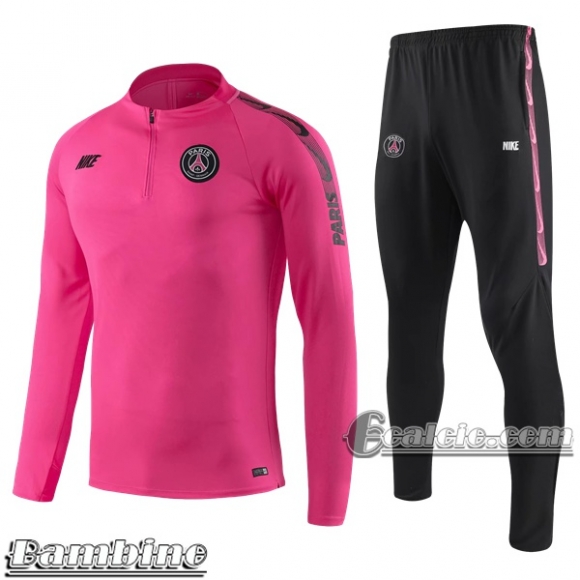 6Calcio: Tuta Bambino Psg Paris Saint Germain Half-Zip Rosa 2019 2020