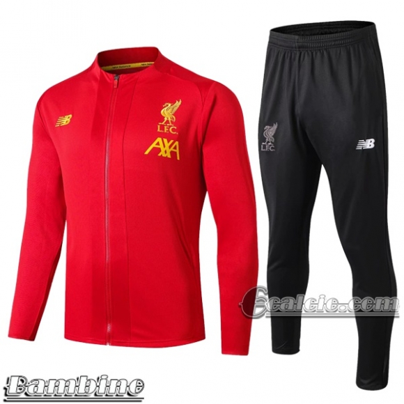 6Calcio: Full-Zip Giacca Tuta Bambino Fc Liverpool Rossa 2019 2020