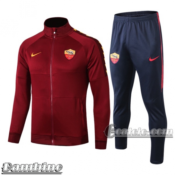 6Calcio: Full-Zip Giacca Tuta Bambino As Roma Marrone 2019 2020