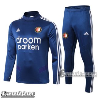 6Calcio: Felpa Tuta Bambino Feyenoord Rotterdam Azzurra 2019 2020
