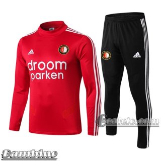 6Calcio: Felpa Tuta Bambino Feyenoord Rotterdam Rossa 2019 2020