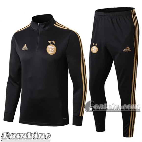 6Calcio: Tuta Bambino Algeria Half-Zip Nera 2019 2020