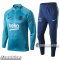 6Calcio: Tuta Bambino Fc Barcellona Half-Zip Azzurra 2019 2020