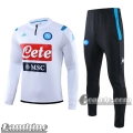 6Calcio: Tuta Bambino Ssc Napoli Half-Zip Bianca 2019 2020