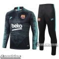 6Calcio: Tuta Bambino Fc Barcellona Half-Zip Nera 2019 2020