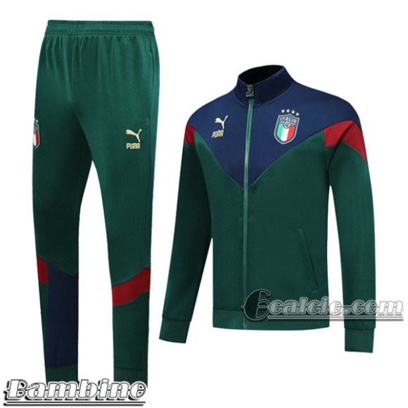 6Calcio: Full-Zip Giacca Tuta Bambino Italia Verde 2019 2020