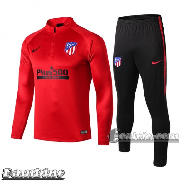 6Calcio: Tuta Bambino Atletico Madrid Half-Zip Rossa 2019 2020