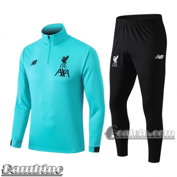 6Calcio: Tuta Bambino Fc Liverpool Half-Zip Verde 2020 2021