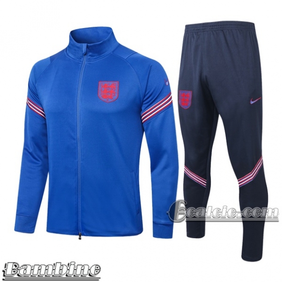 6Calcio: Full-Zip Giacca Tuta Bambino Inghilterra Azzurra 2020 2021