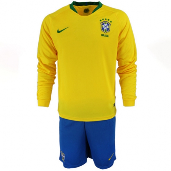 Maglie Calcio Brasile Prima Manga Larga Uomo 2018