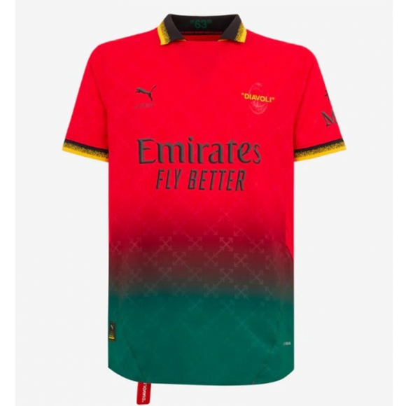 Maglie Calcio AC Milan OFF-WHITE Rosso Uomo