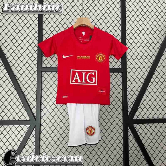 Retro Maglia Calcio Manchester United Prima Bambini 07 08