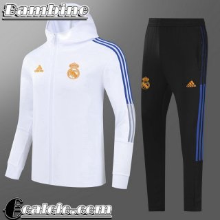 Full Zip Hoodie - Giacca Real Madrid bianca Bambini 2021 22 TK238