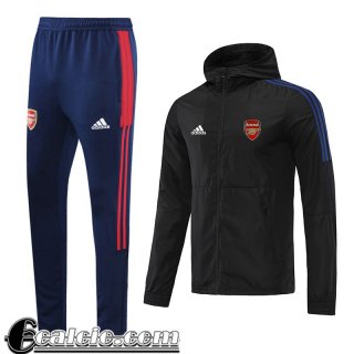 Giacca a vento Cappuccio Arsenal Nero Uomo 2021 22 WK55