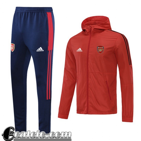 Giacca a vento Cappuccio Arsenal rosso Uomo 2021 22 WK56