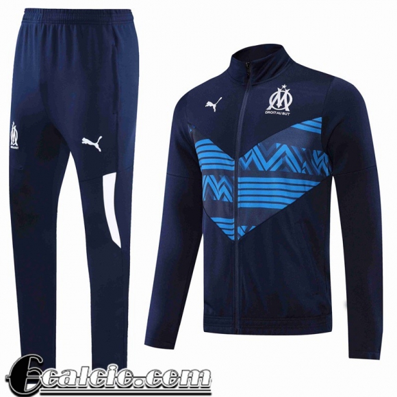 Full Zip Giacca Olympique Marsiglia blu navy Uomo 2022 2023 JK315