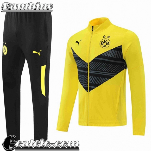 Full Zip Giacca Dortmund BVB Giallo Bambino 2022 2023 TK244