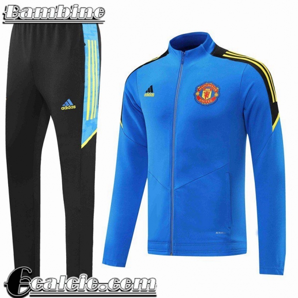 Full Zip Giacca Manchester United blu Bambino 2022 2023 TK247