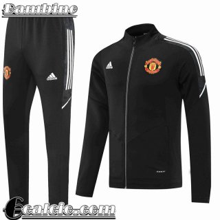 Full Zip Giacca Manchester United Nero Bambino 2022 2023 TK248